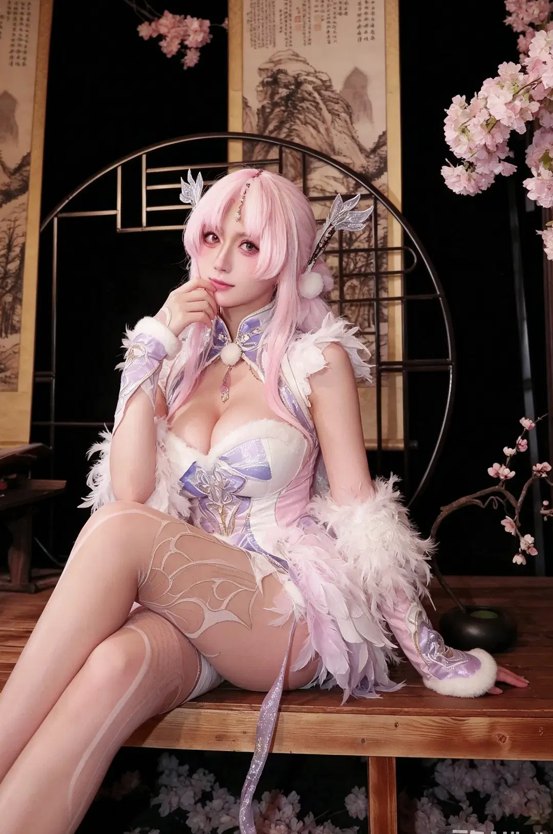 Yu Linglong cosplay, NARAKA: BLADEPOINT, Anime cosplay, White stockings, Fox-like beauty
