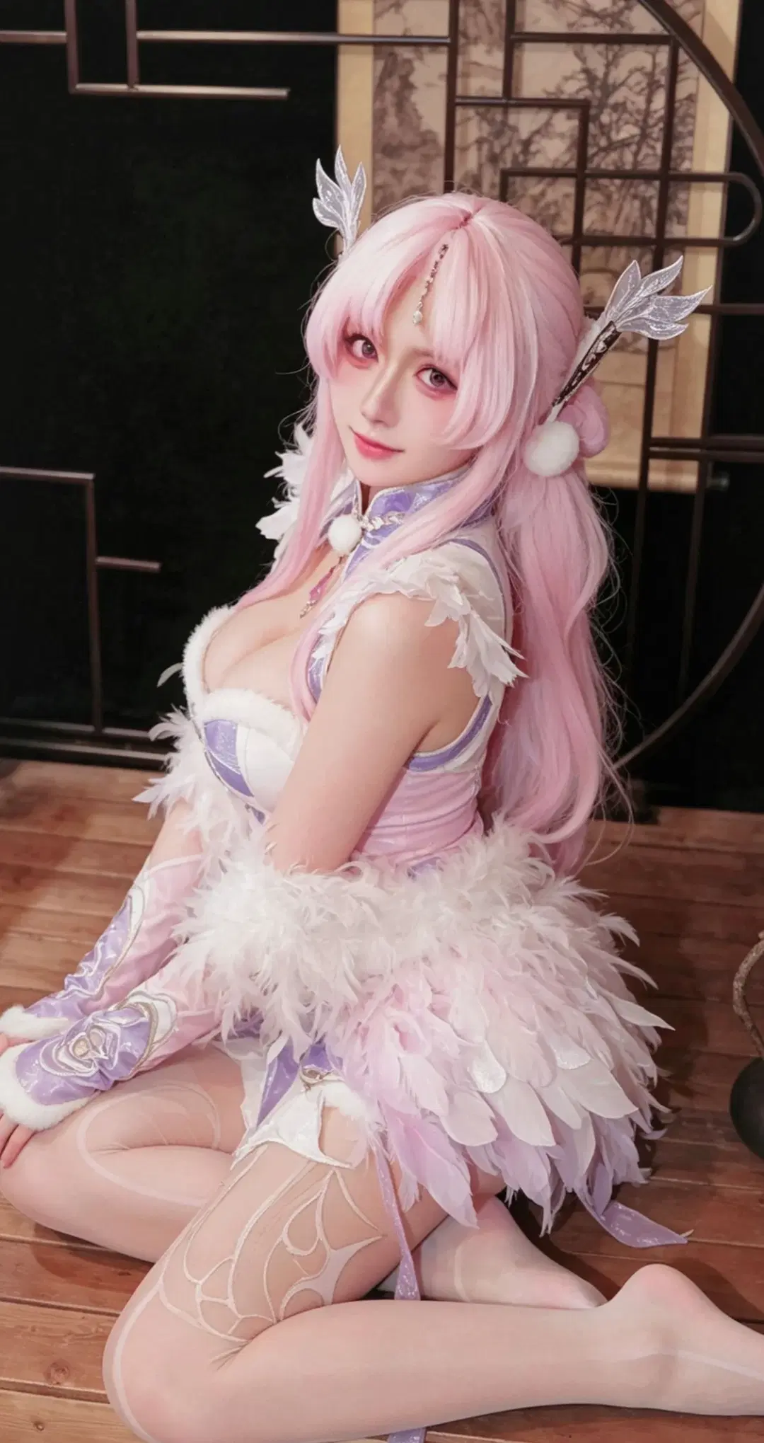 2D, Yu Linglong cosplay, NARAKA: BLADEPOINT, White stockings, Game cosplay