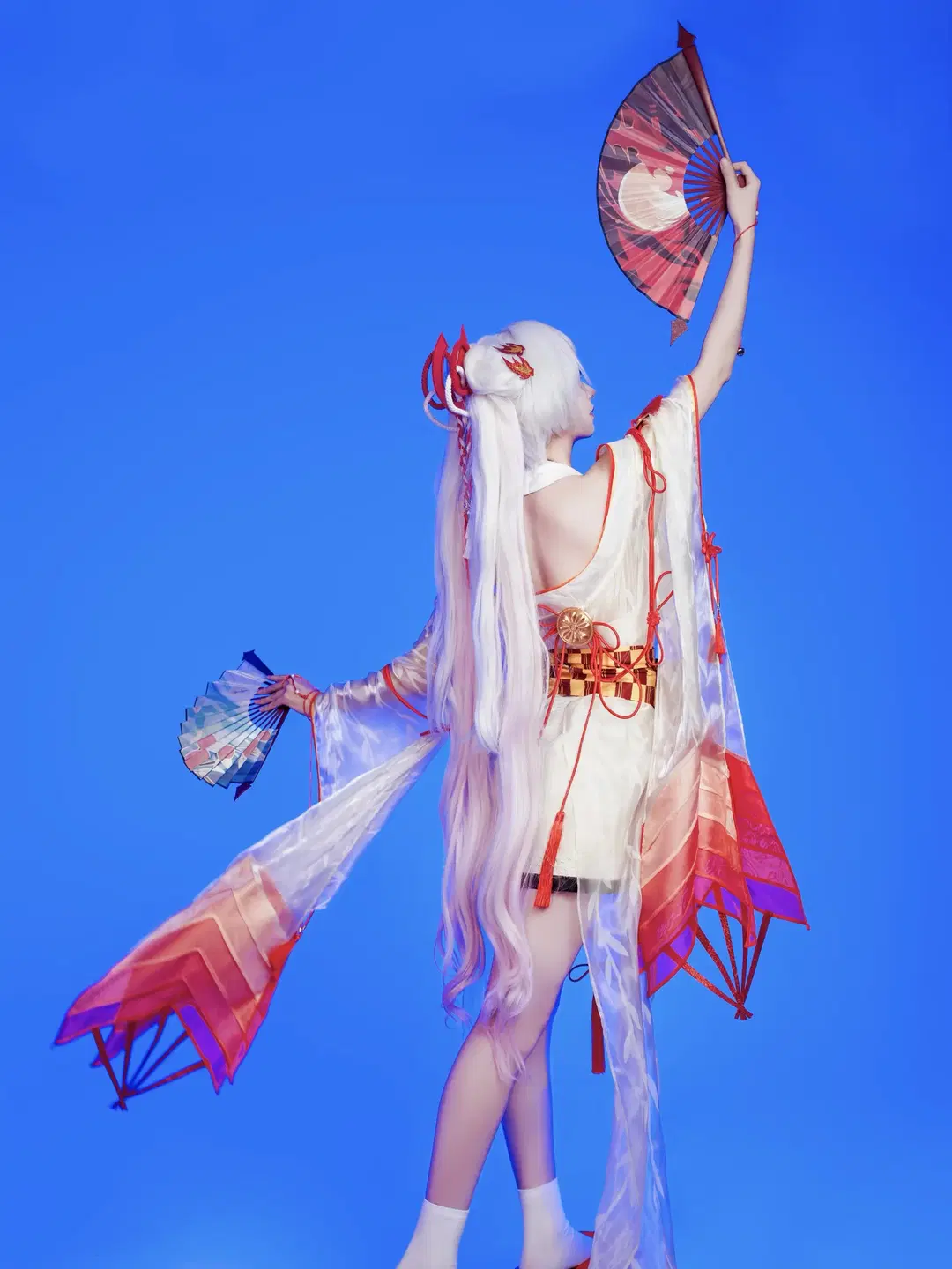 白丝, 和风写真, 不知火cos, 阴阳师, 折扇