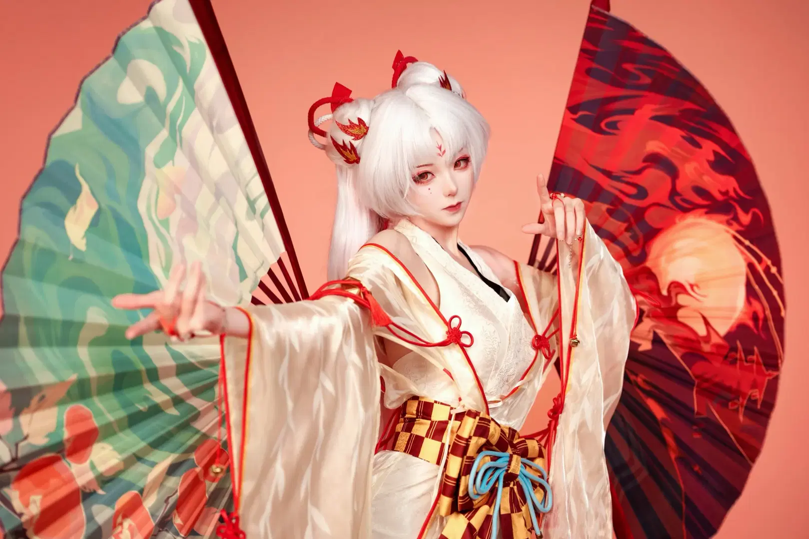 【不知火 コスプレ】『陰陽師』不知火：白ホリでの大扇子アクション＆ポージング記録 - A_R_零 - 2枚目