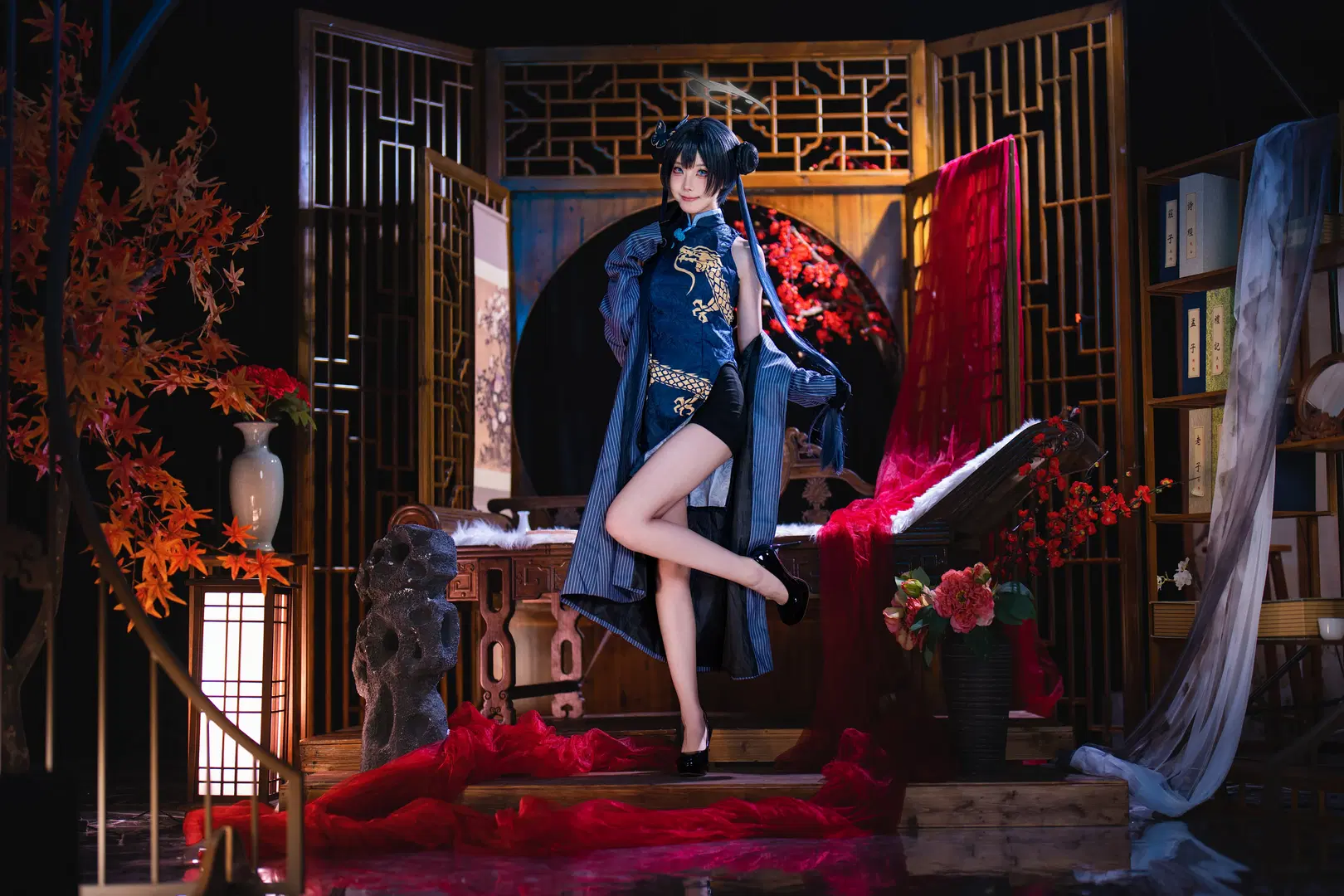 【キサキ コスプレ】『ブルーアーカイブ』中国風スタジオ撮影：チャイナドレスの優美な佇まい（二次元） - OUKAI - 8枚目