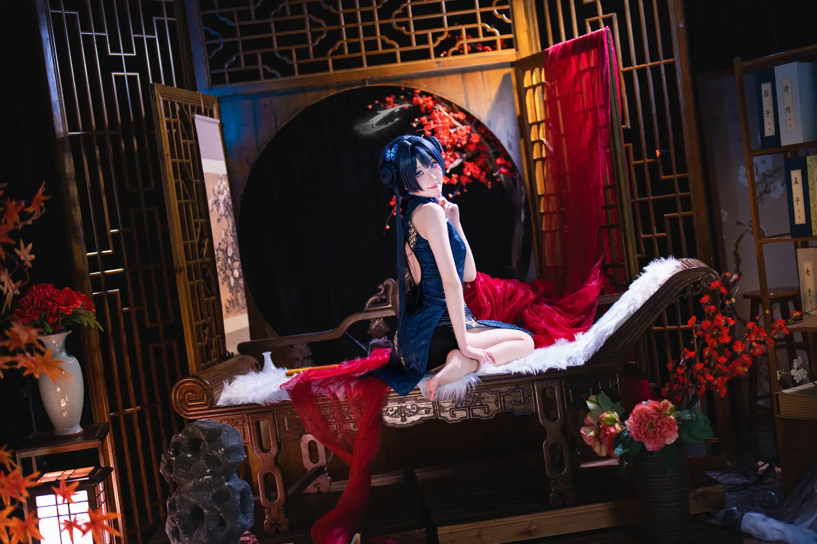 【キサキ コスプレ】『ブルーアーカイブ』中国風スタジオ撮影：チャイナドレスの優美な佇まい（二次元） - OUKAI - 9枚目