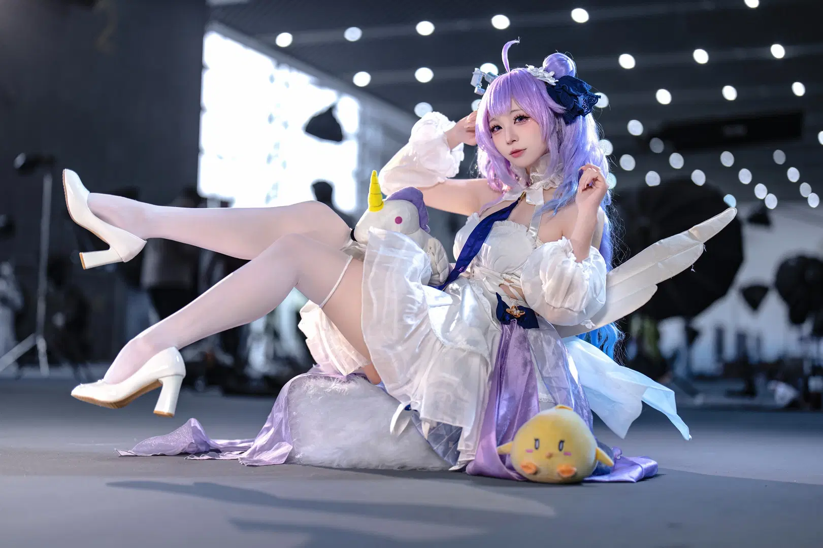 二次元少女, 碧蓝航线, 白丝, 独角兽cos, cosplay场照