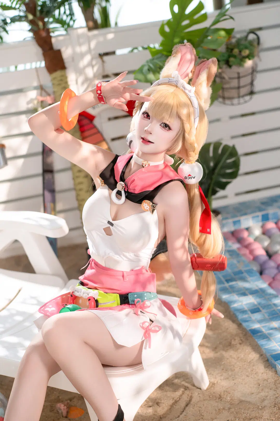 ゼンレスゾーンゼロ, コスプレ, 二次元撮影, アリス コスプレ, 夏の水着