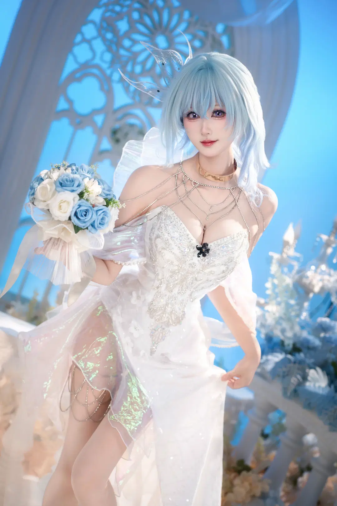 【守岸人cos】鸣潮白纱裙下的梦幻棚拍记录 - 艾酒absinthe - 第2张