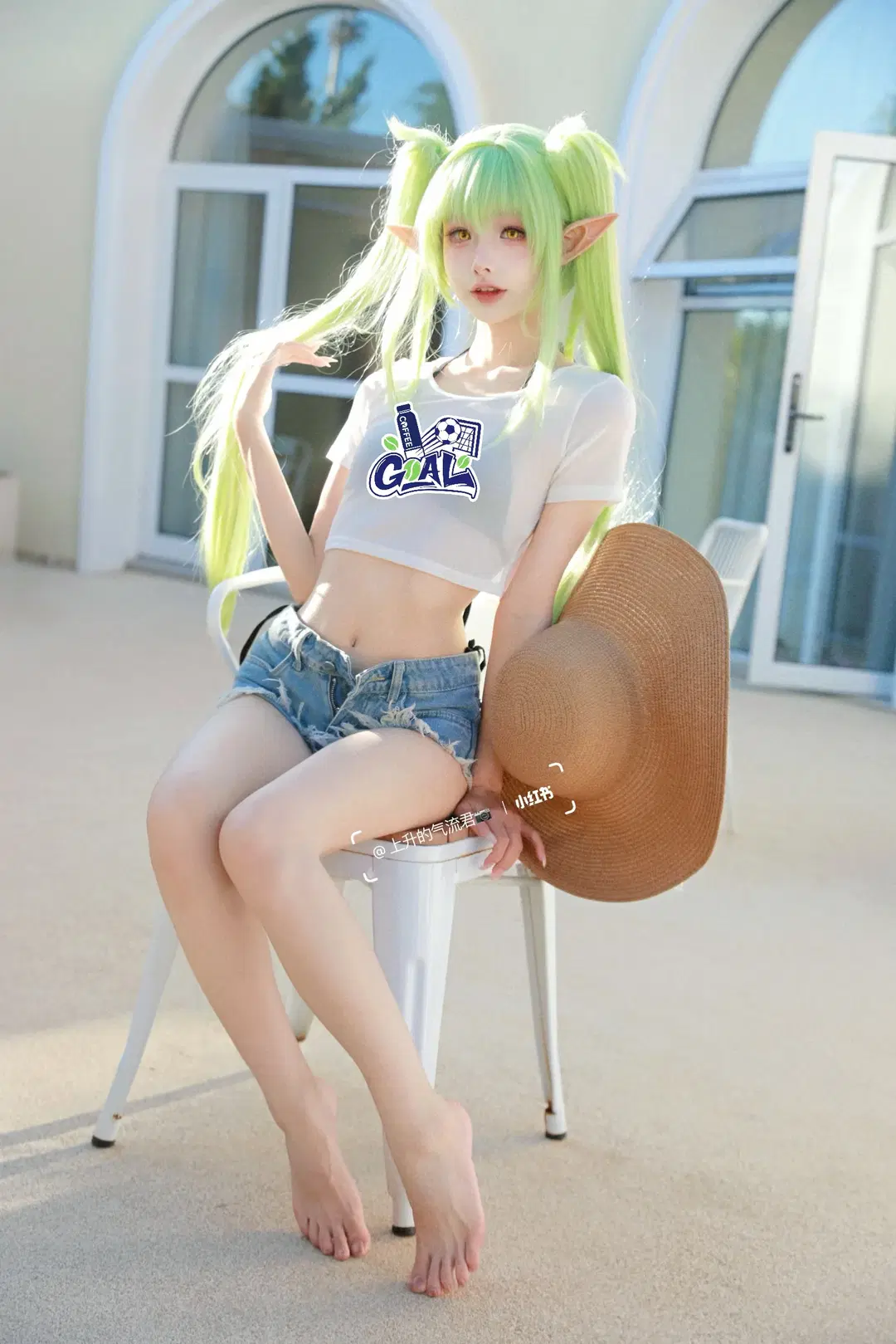 Blue Archive, Swimsuit cosplay, Summer Film, Elf ears, Tachibana Nozomi cosplay