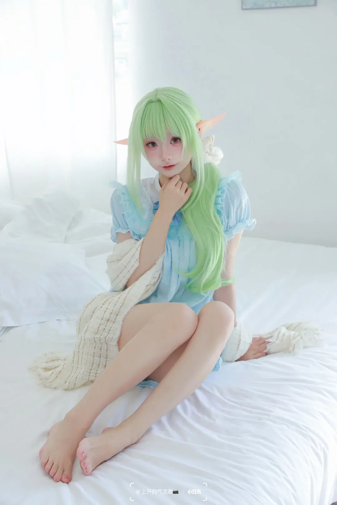 Blue Archive, Anime cosplay, Elf ears, Tachibana Nozomi cosplay, Nozomi Tachibana pajamas