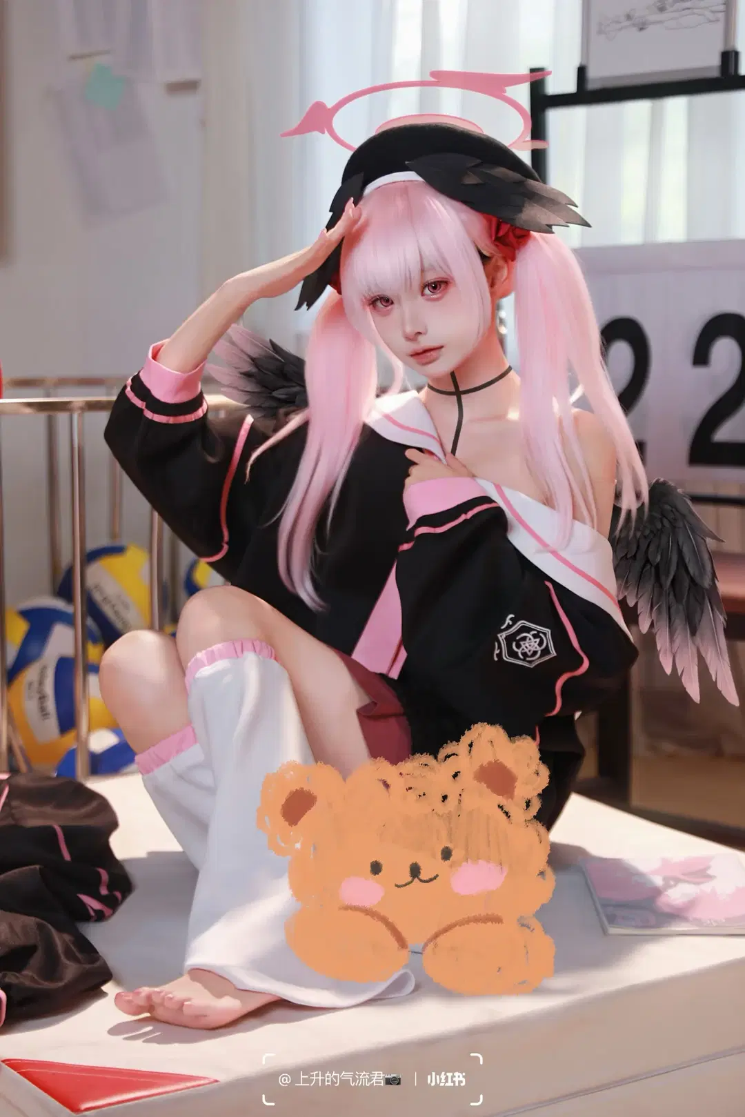 【下江小春cos】蔚蓝档案的粉发小恶魔 - 上升的气流君 - 第2张