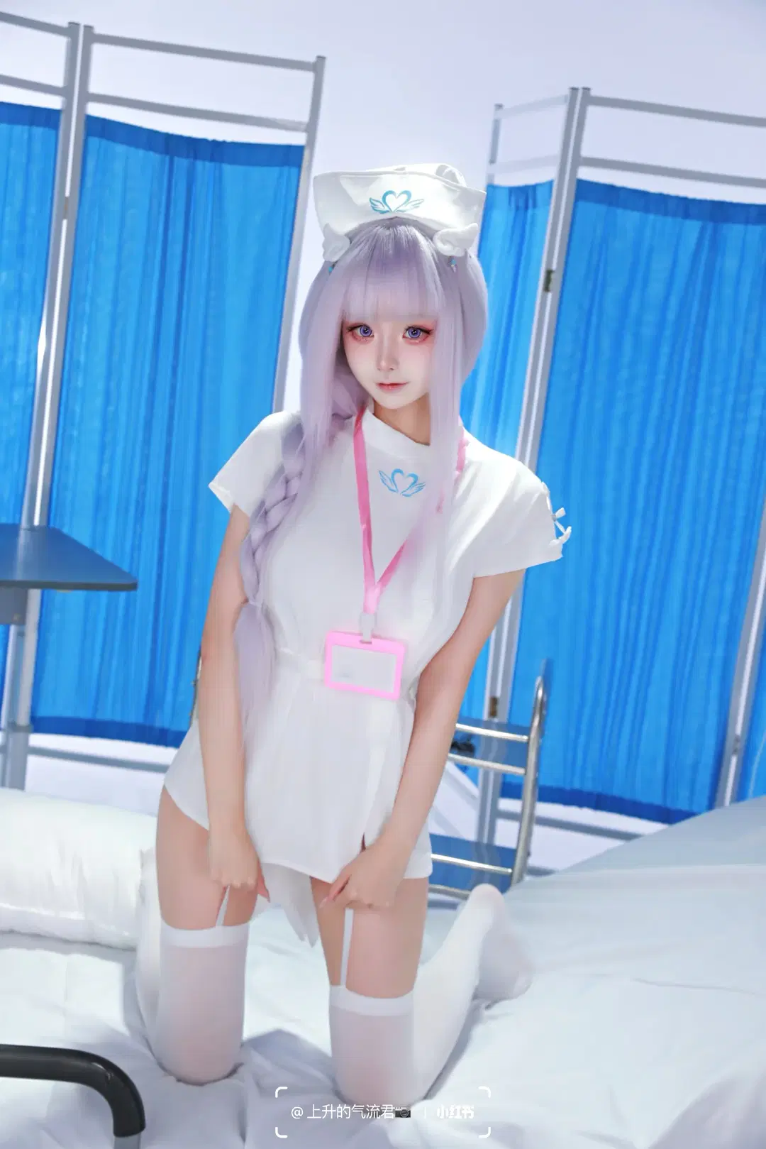 Azur Lane, Anime cosplay, White stockings, Nurse cosplay, Plymouth cosplay