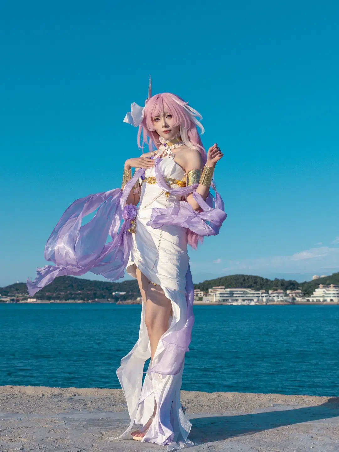 爱莉希雅cos, 崩坏三, 游戏角色cos, 海边cos, 花铃律曲