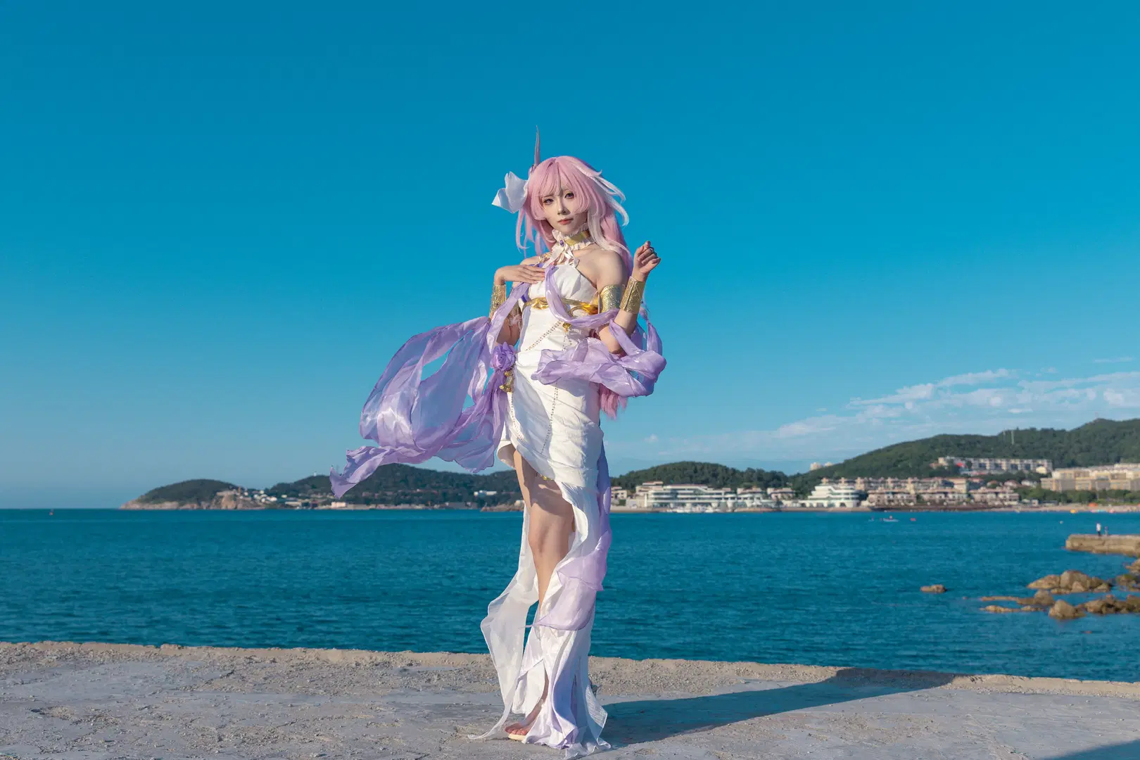 【愛莉希雅cos】崩壞三花鈴律曲海邊拍攝記錄 - 颜微moke - 第4張