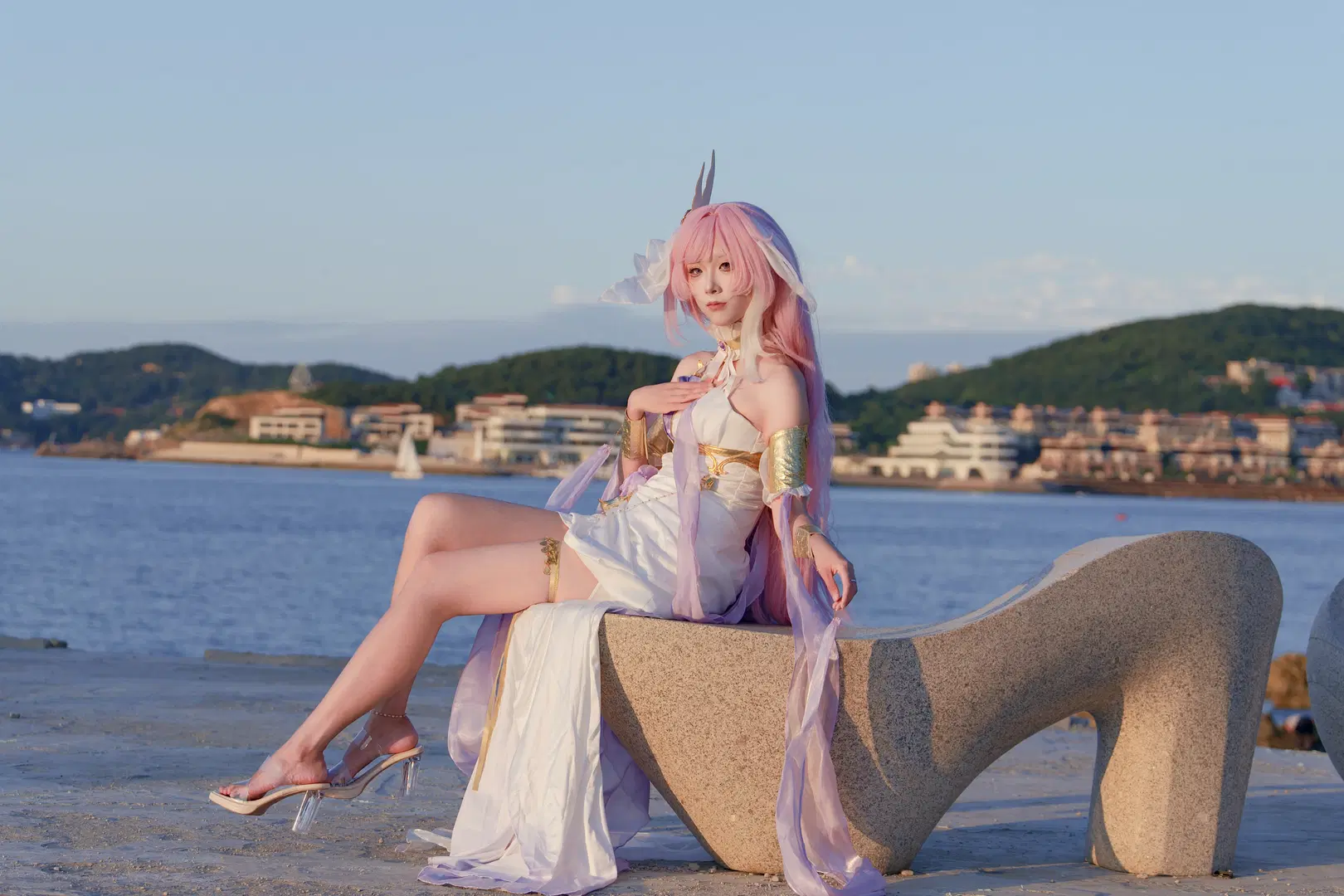 爱莉希雅cos, 崩坏三, 海边cosplay, 旅拍, 花铃律曲