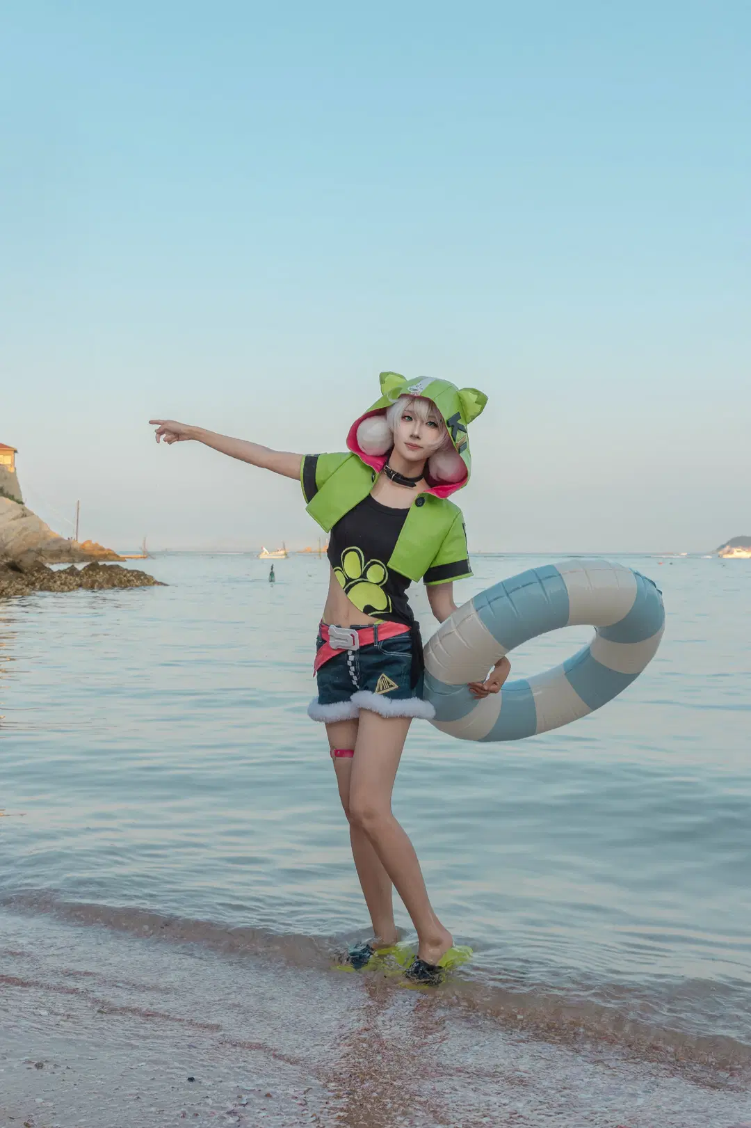 Honkai Impact 3rd, Swimsuit cosplay, Kiana cosplay, Seaside beach, Lime soda
