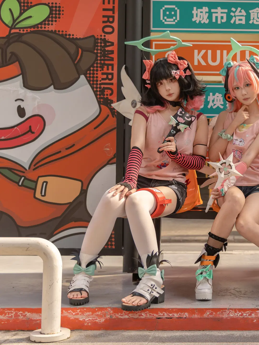 Zenless Zone Zero, Street snap, Angels of Delusion, Sunna cosplay, Stockings