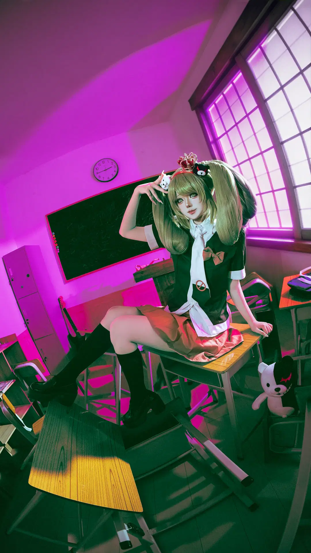 弹丸论破, 武汉cos, 黑丝袜, 塔和最中cos, 绝对绝望少女