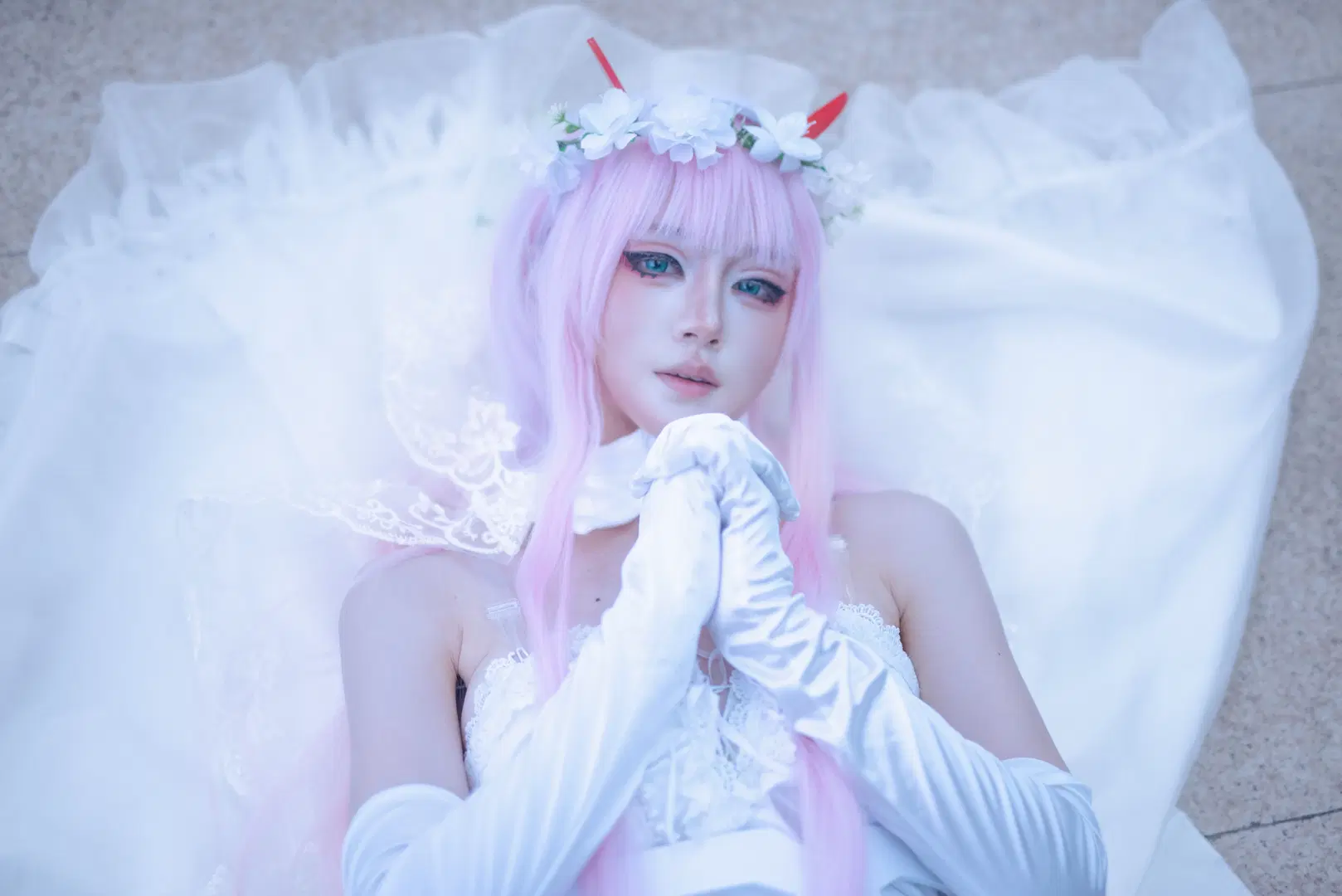 粉色长发, 二次元cosplay, 花嫁cos, 02cos, 国家队
