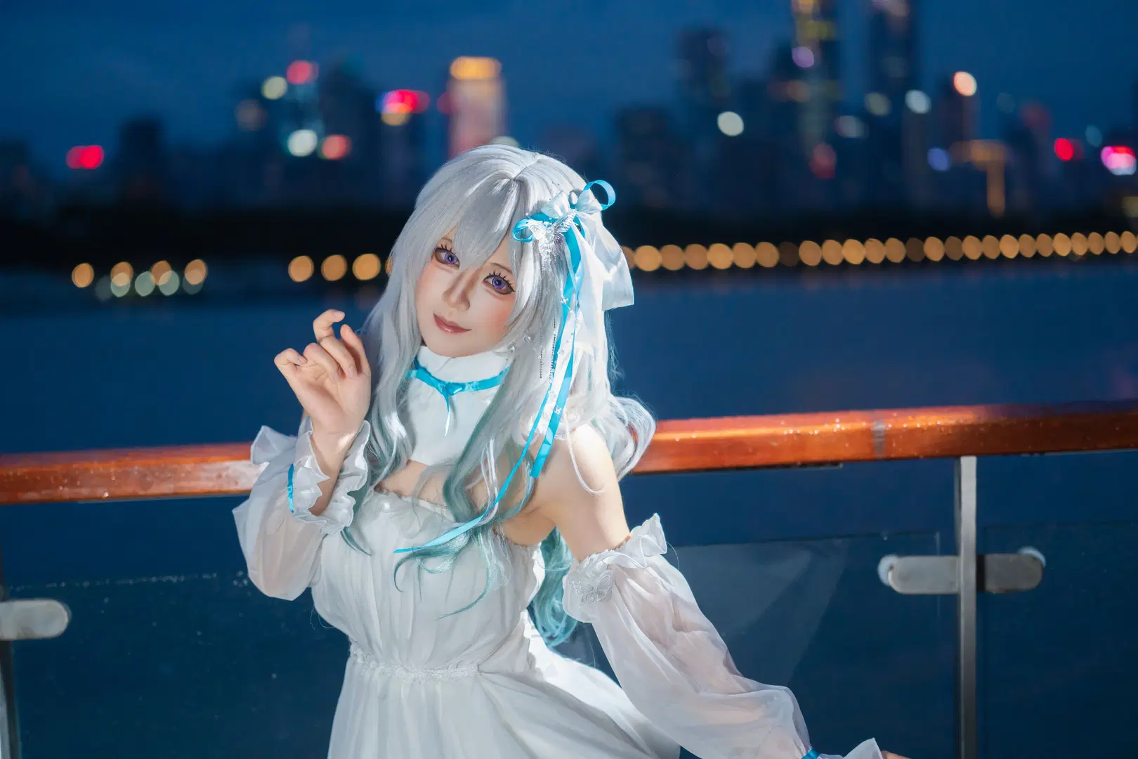 【流螢cos】崩壞星穹鐵道夜光下的白裙與熒光劍 - GG - 第5張