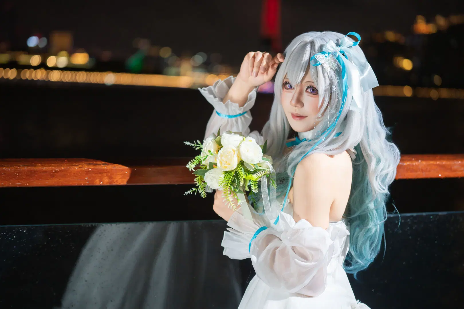 【流螢cos】崩壞星穹鐵道夜光下的白裙與熒光劍 - GG - 第6張