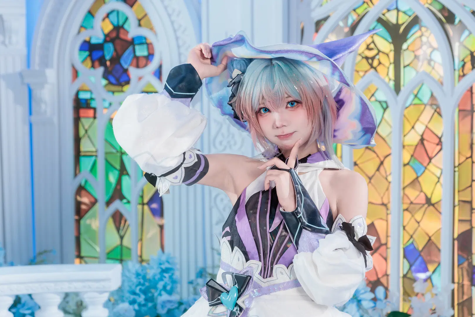 【小乔cos】王者荣耀时之魔女，琉璃窗下的魔法拍摄 - 墨离 - 第3张
