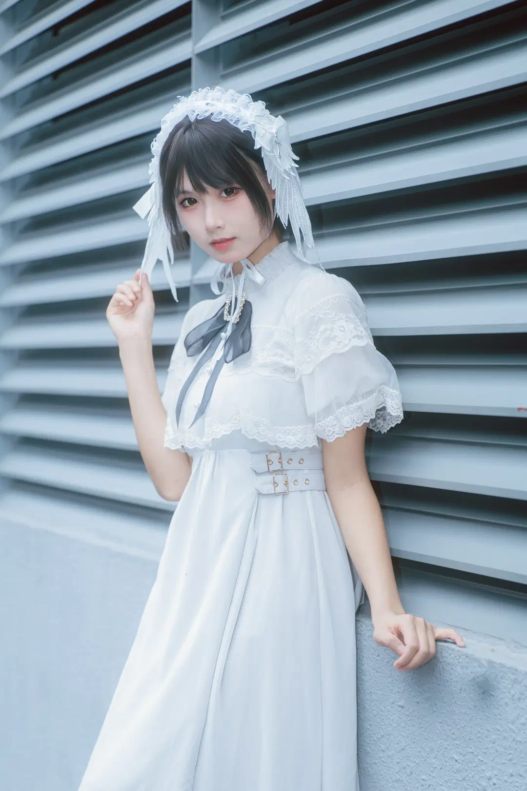 白ドレスのライトロリータ日系エモーショナルスナップ、同人誌即売会外エリア撮影記録 - 墨离 - 3枚目