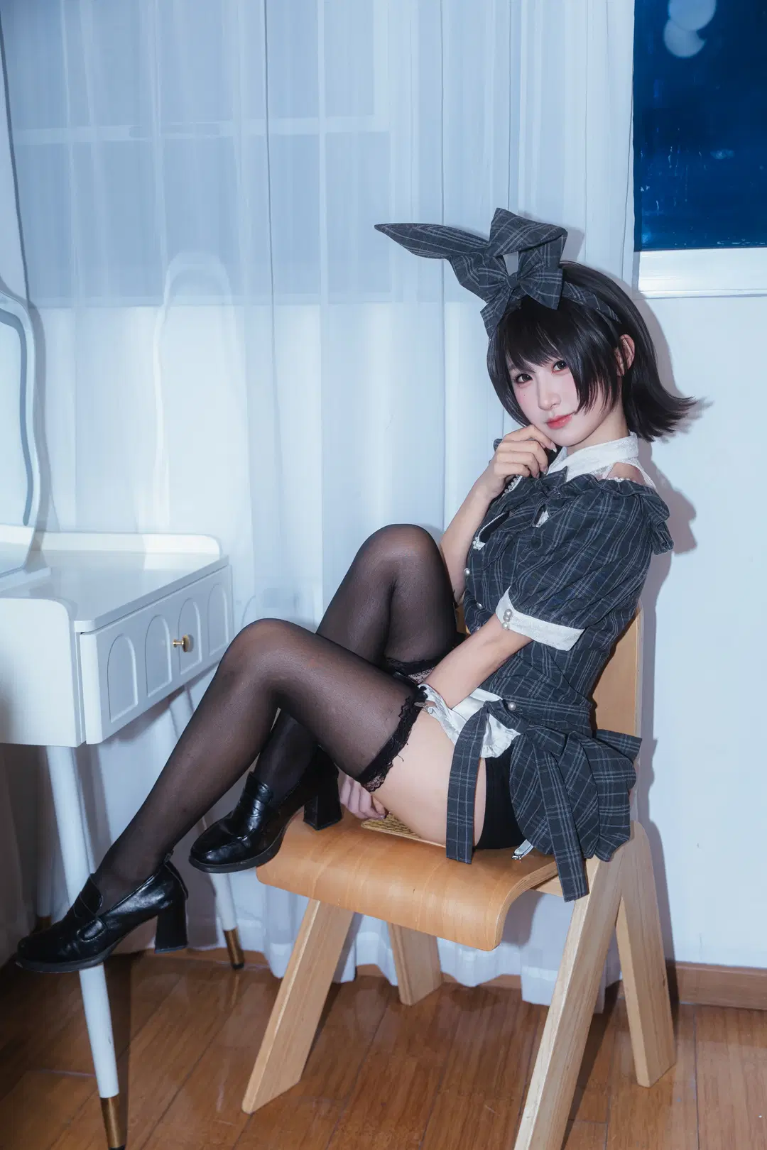 cosplay摄影, 黑丝穿搭, 兔耳女仆, 居家写真, 日系萌妹