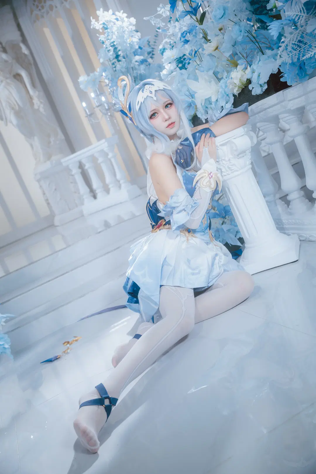 2D, Genshin Impact, Stockings, Odette cosplay, Snezhnaya