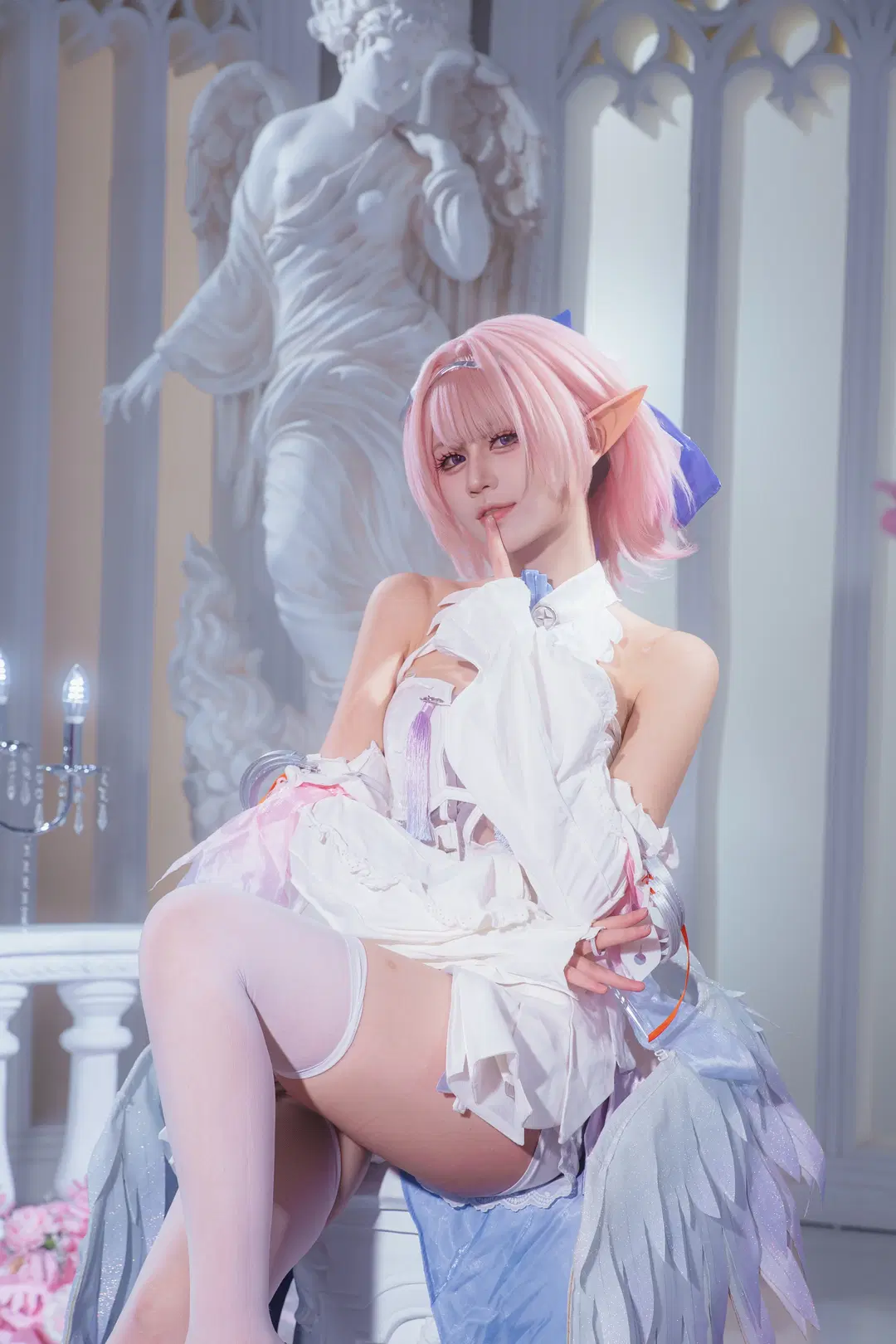 絕區零, cosplay, 白絲, 精靈耳, 蕾米埃爾cos