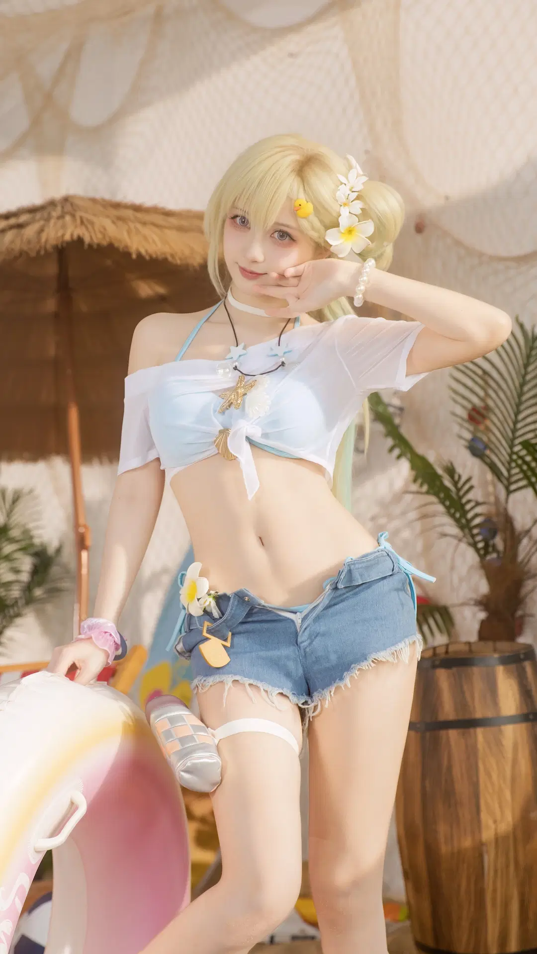 鸣潮, 二次元, 泳装, 琳奈cos, 夏日沙滩