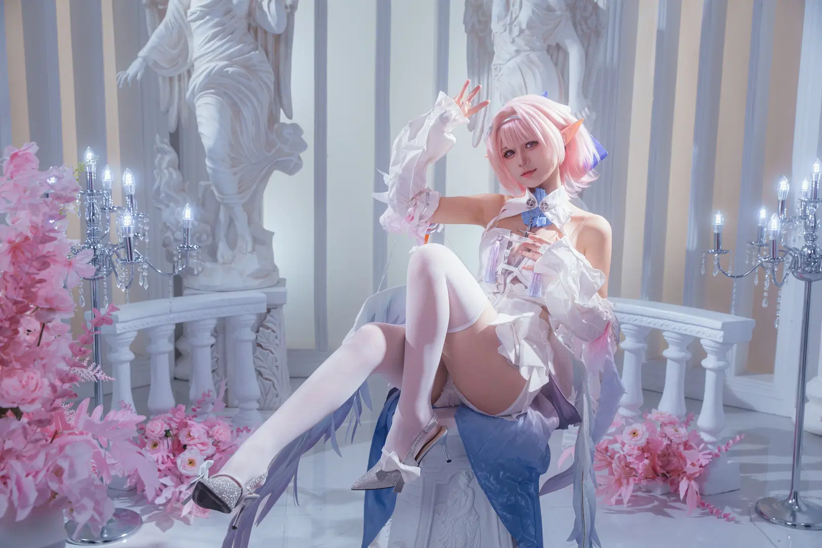 絕區零, 二次元cosplay, 白絲, 蕾米埃爾cos, 精靈天使