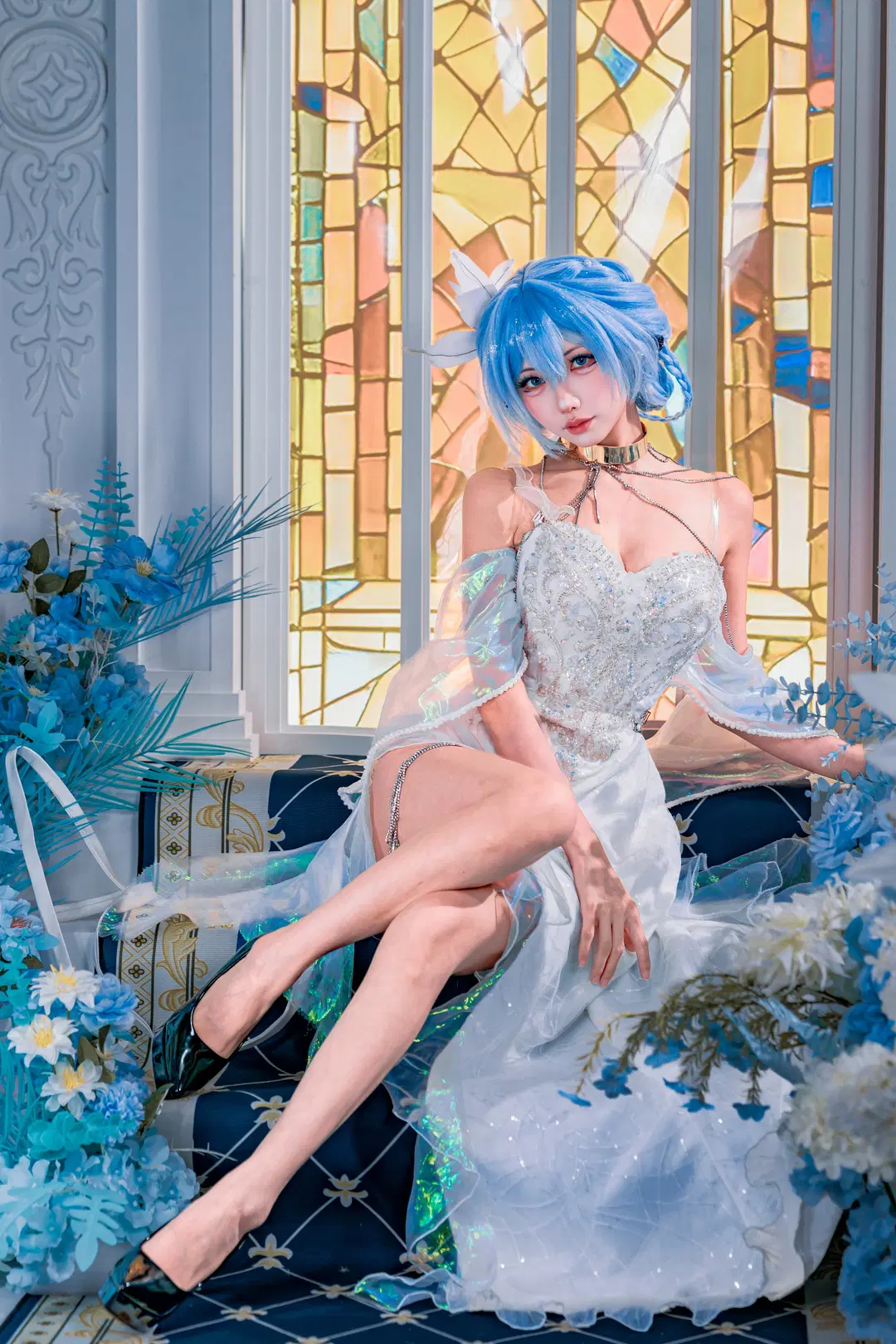 鳴潮, 守岸人cos, 藍色系, 二次元cos, 白色禮服