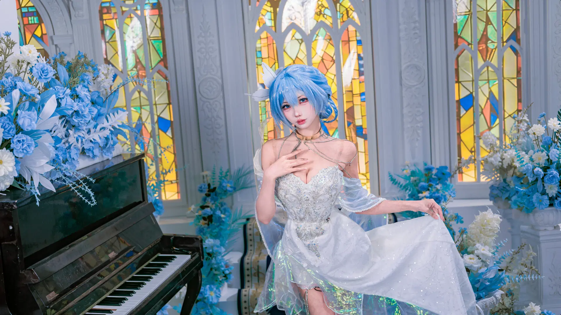 [The Shorekeeper cosplay] Wuthering Waves: Blue-Haired Maiden Under Light and Shadow by 墨离 - Image 3
