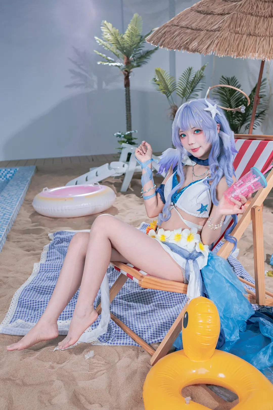 【知更鸟cos】崩坏星穹铁道夏日泳池清凉写真 - 墨离 - 第2张