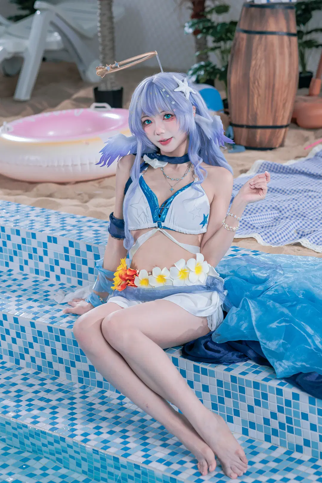 【知更鸟cos】崩坏星穹铁道夏日泳池清凉写真 - 墨离 - 第4张