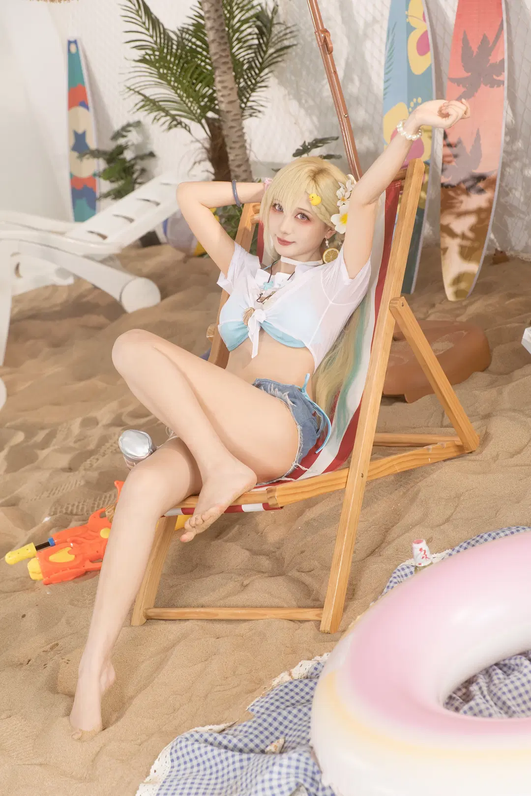 Wuthering Waves, Lynae cosplay, Summer Film, Anime cosplay, Sunny beach