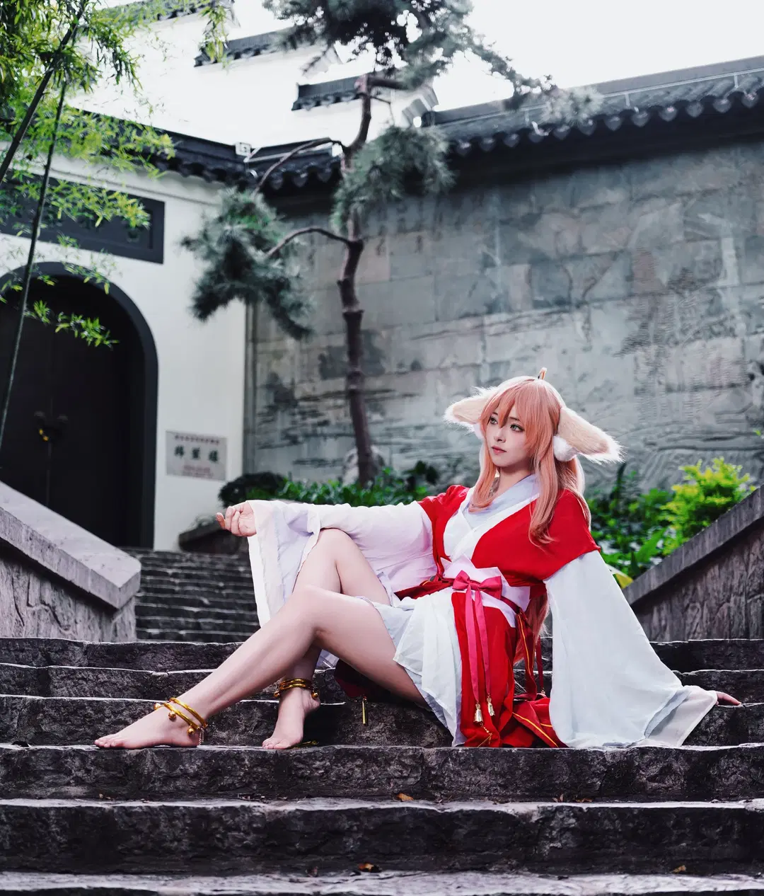古風撮影, 中国アニメのコスプレ, 塗山紅紅コスプレ, 縁結びの妖狐ちゃん, 獣耳娘