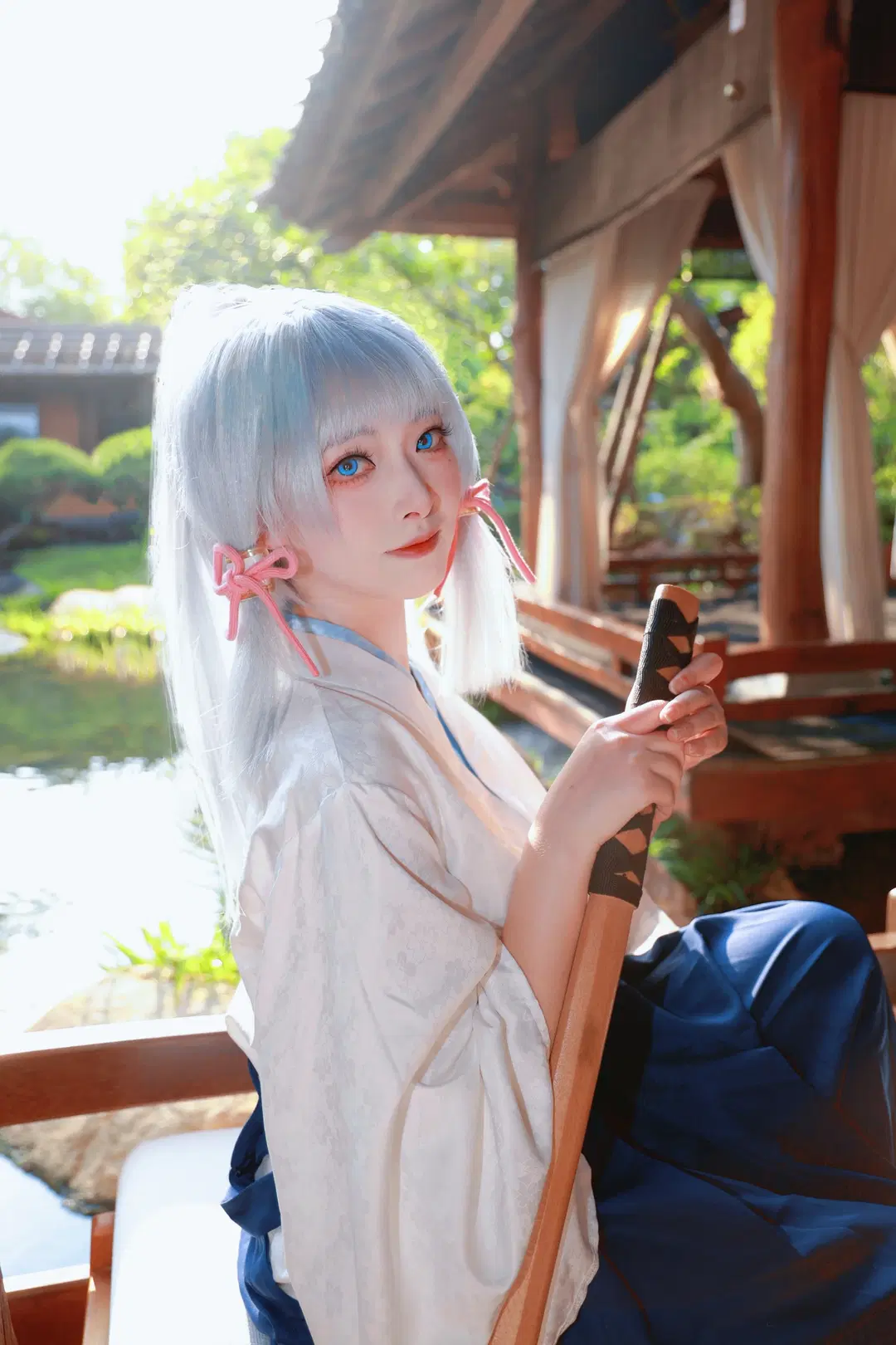 【神里绫华cos】原神剑道服的日式庭院光影记录 - 倾寒 - 第2张