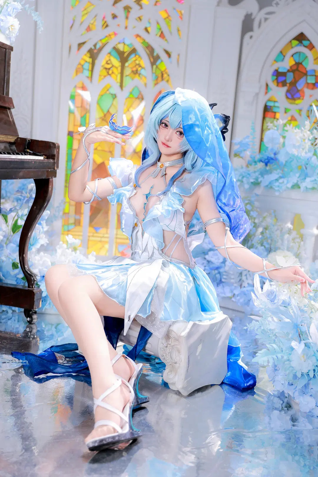 【ショアキーパー コスプレ】『鳴潮』ステンドグラスとピアノが奏でる静謐なる深青の響き - 葭葭 - 15枚目