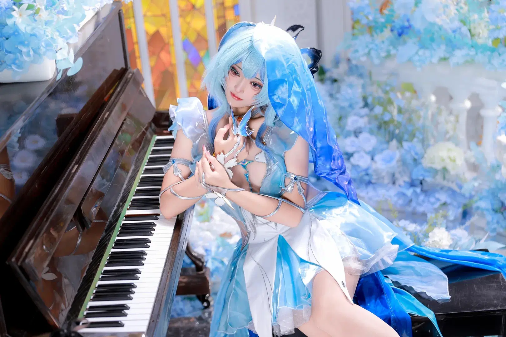 【ショアキーパー コスプレ】『鳴潮』ステンドグラスとピアノが奏でる静謐なる深青の響き - 葭葭 - 3枚目