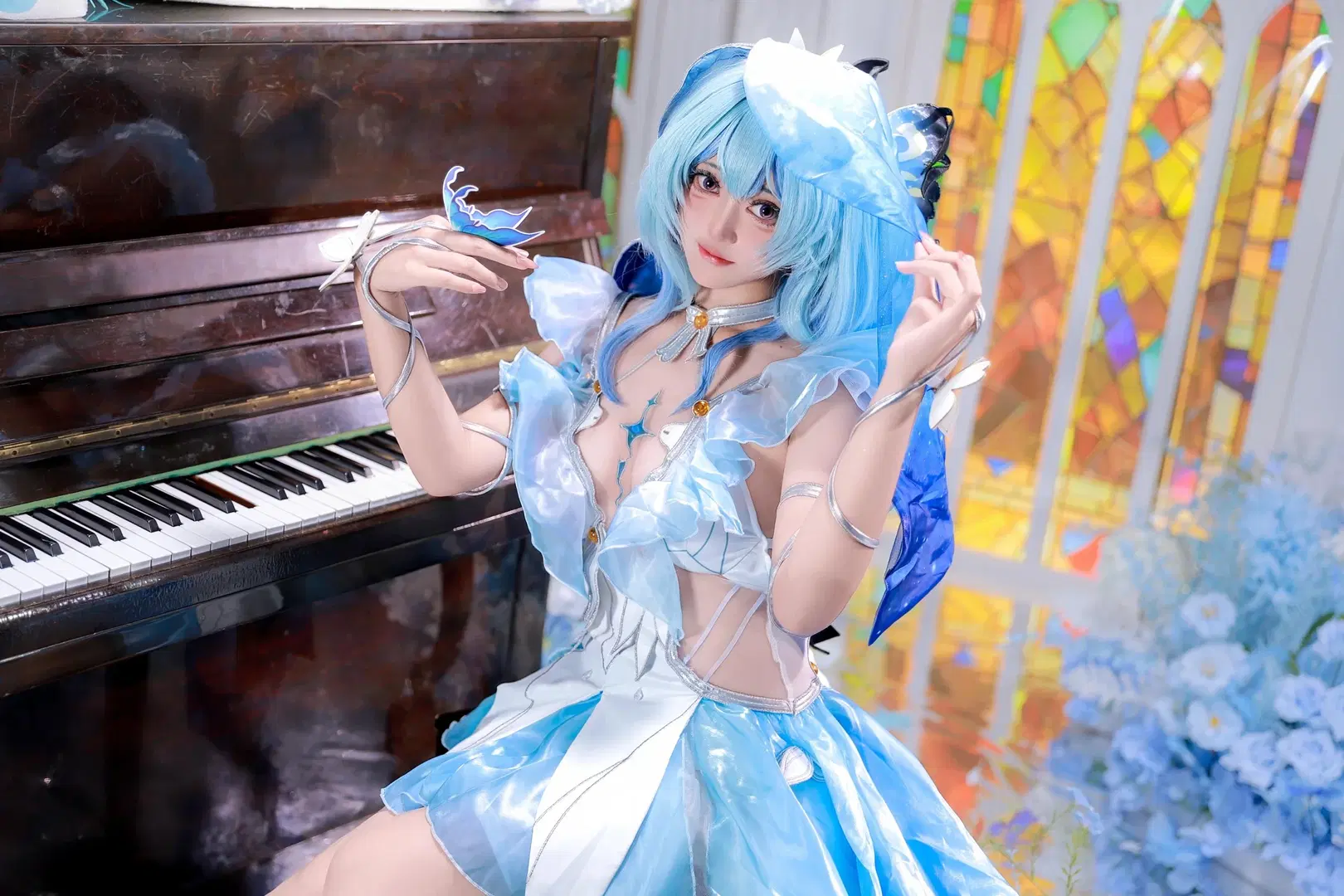 【ショアキーパー コスプレ】『鳴潮』ステンドグラスとピアノが奏でる静謐なる深青の響き - 葭葭 - 7枚目
