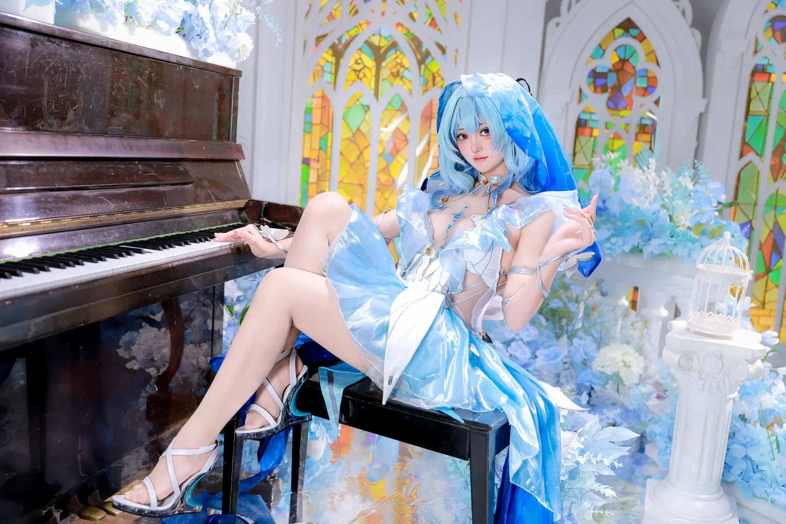 【ショアキーパー コスプレ】『鳴潮』ステンドグラスとピアノが奏でる静謐なる深青の響き - 葭葭 - 9枚目