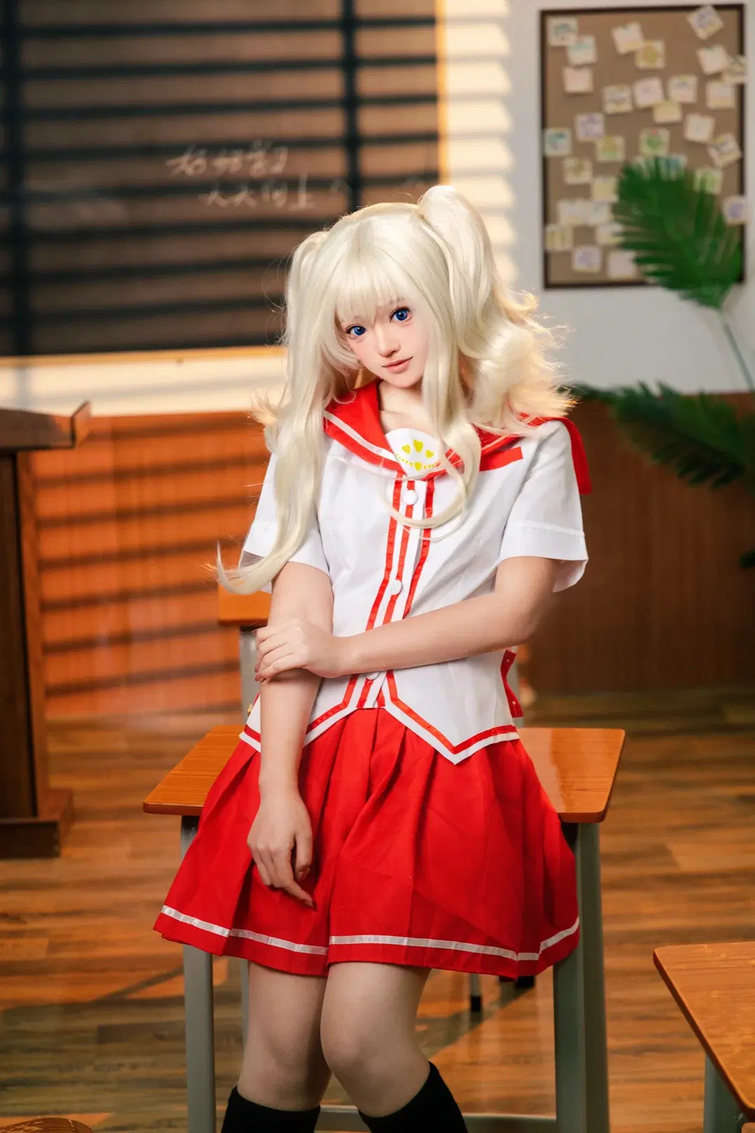 [Nao Tomori cosplay] Charlotte: Campus Sailor Suit and Black Stockings Everyday Life by 葭葭 - Image 3