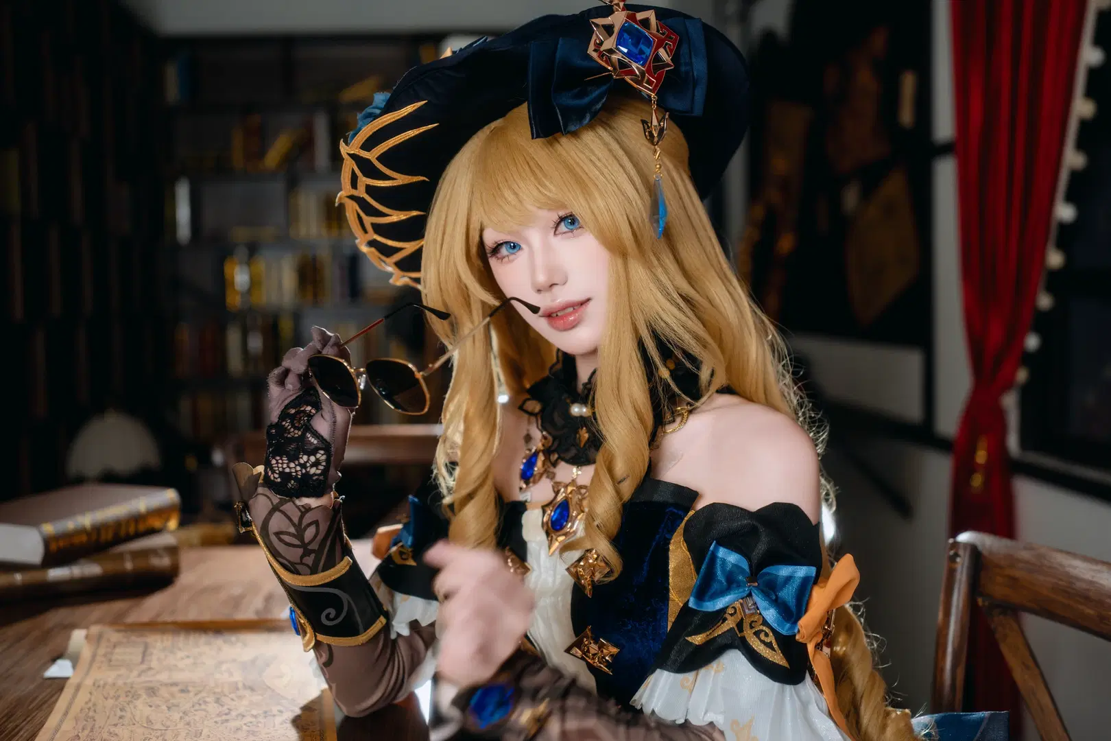 [Navia cosplay] Genshin Impact: The Spina di Rosula President's Vintage Study Stroll by 宇航员摄影 - Image 4