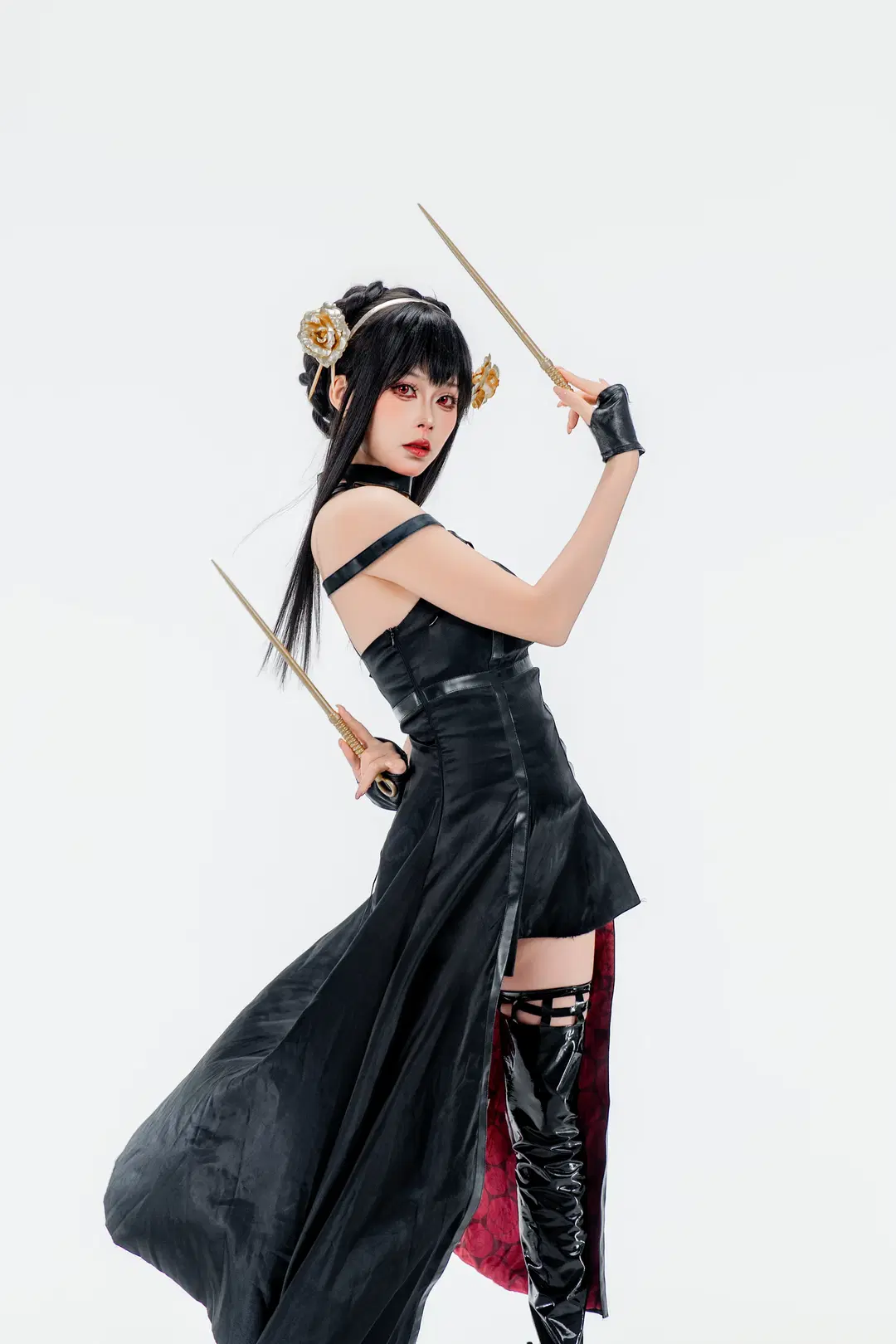 【约尔cos】白棚下的暗黑风，皮衣与双棍的碰撞 - 宇航员摄影 - 第10张
