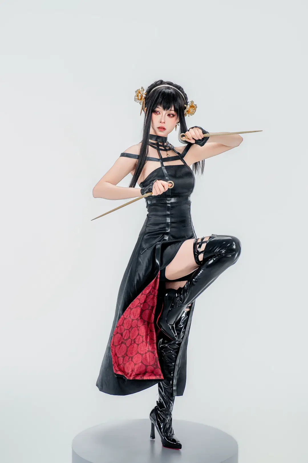 【约尔cos】白棚下的暗黑风，皮衣与双棍的碰撞 - 宇航员摄影 - 第7张
