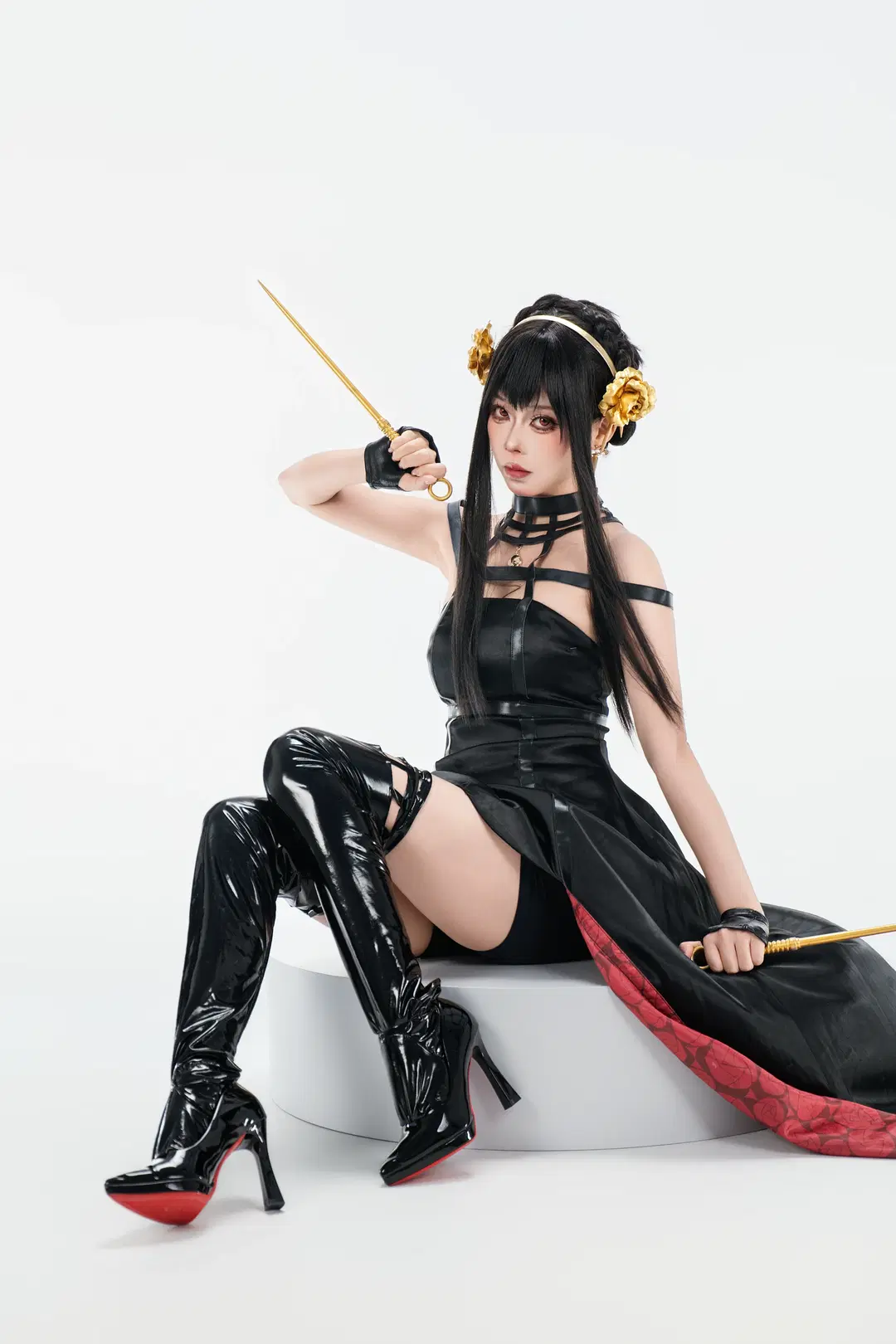 二次元摄影, 白棚写真, 暗黑风, 约尔cos, 长靴穿搭