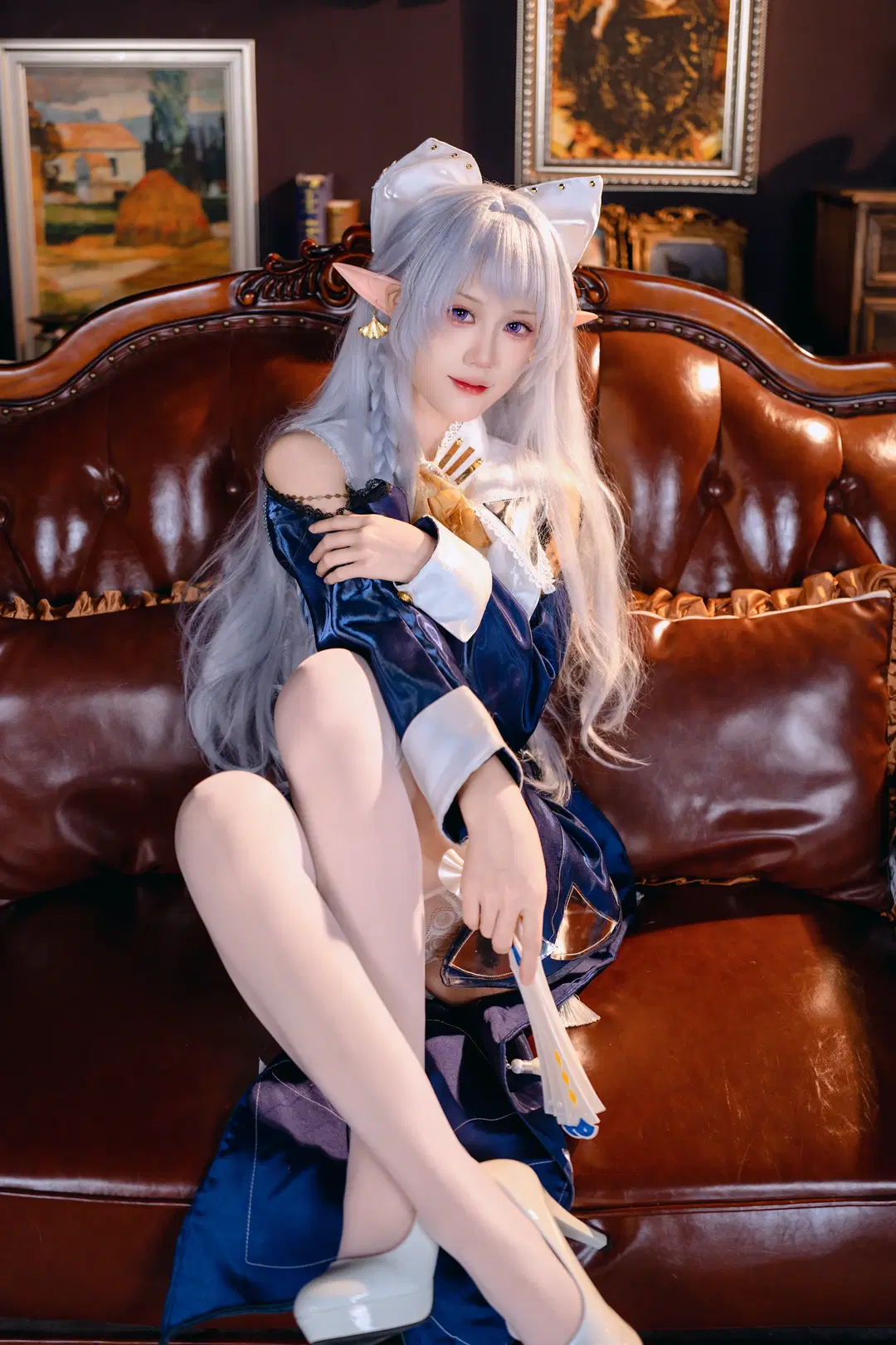 [Velina cosplay] Zenless Zone Zero's Aloof Grace and Smile: Interpreted in Vintage Dress and White Stockings by 宇航员摄影 - Image 11