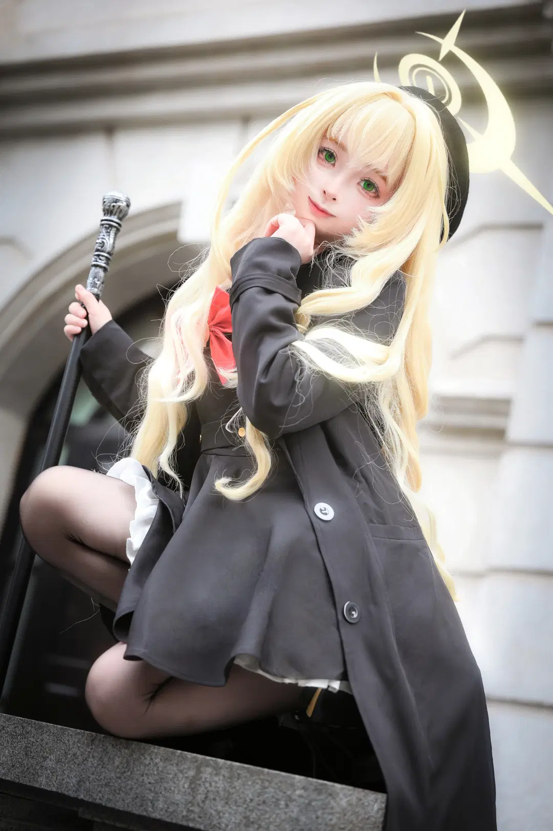 二次元, cosplay, 蔚蓝档案, 笑面教授cos, 黑丝