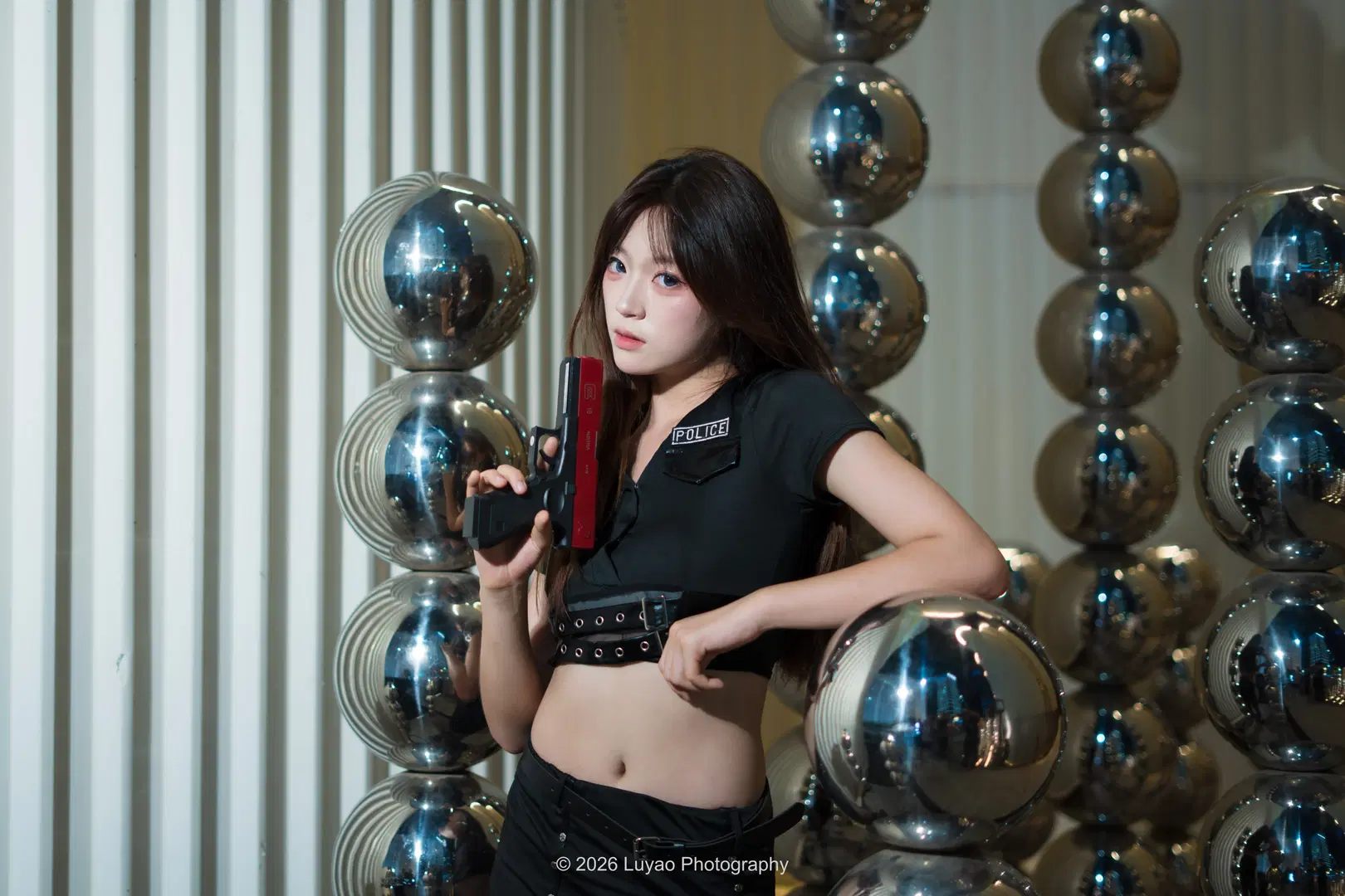 【夜景ポートレート】ダークパンク風：冷徹で颯爽としたセクシーポリス - Luyao_Photography - 10枚目