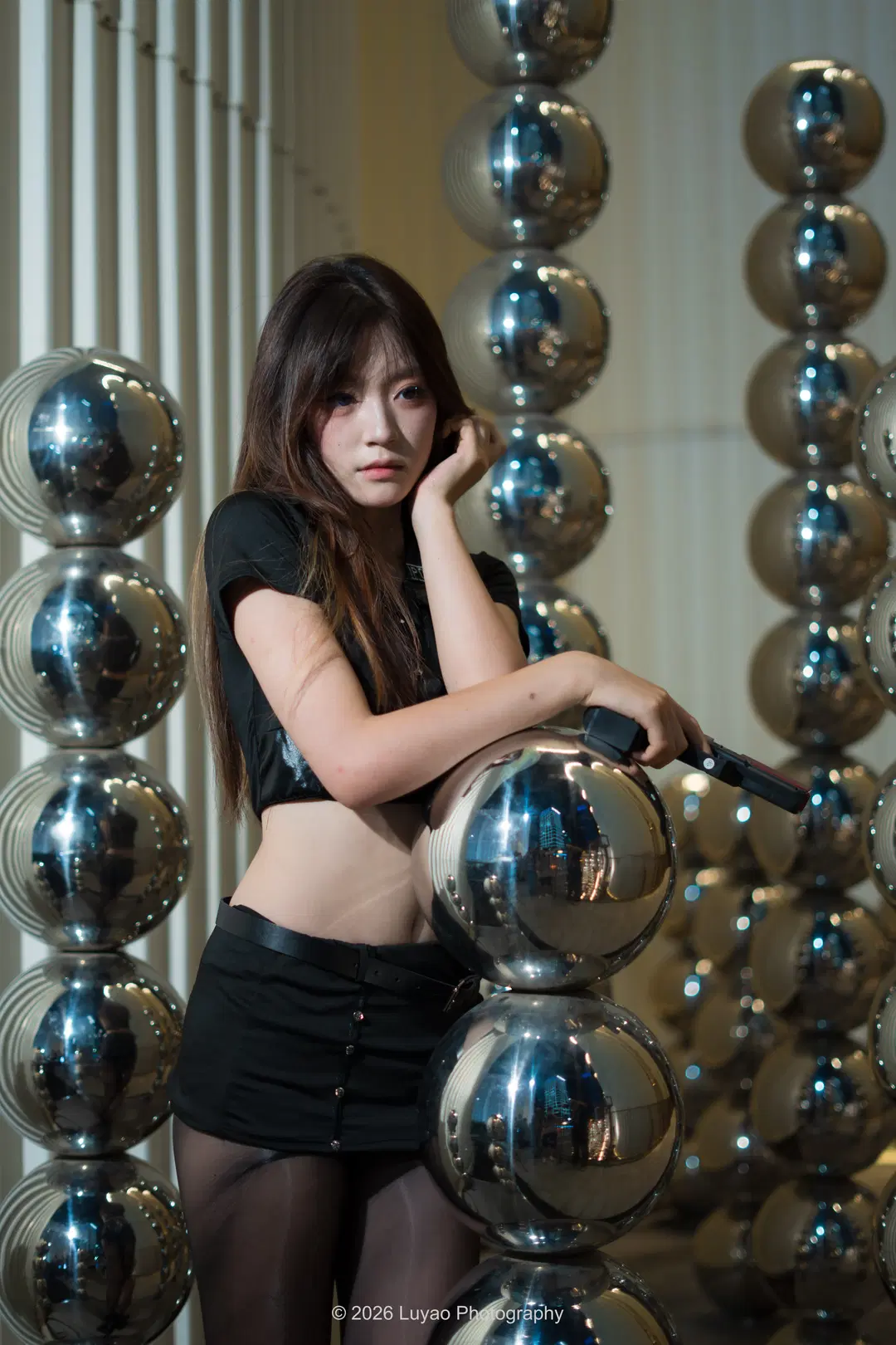 【夜景ポートレート】ダークパンク風：冷徹で颯爽としたセクシーポリス - Luyao_Photography - 11枚目