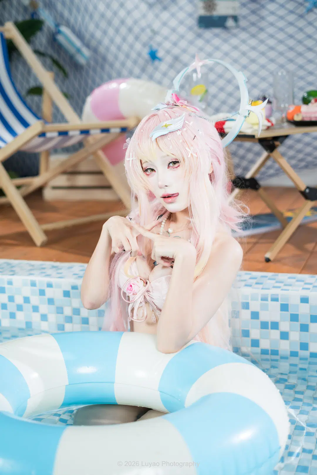 夏日室內泳池粉色系泳裝cos記錄 - Luyao_Photography - 第10張